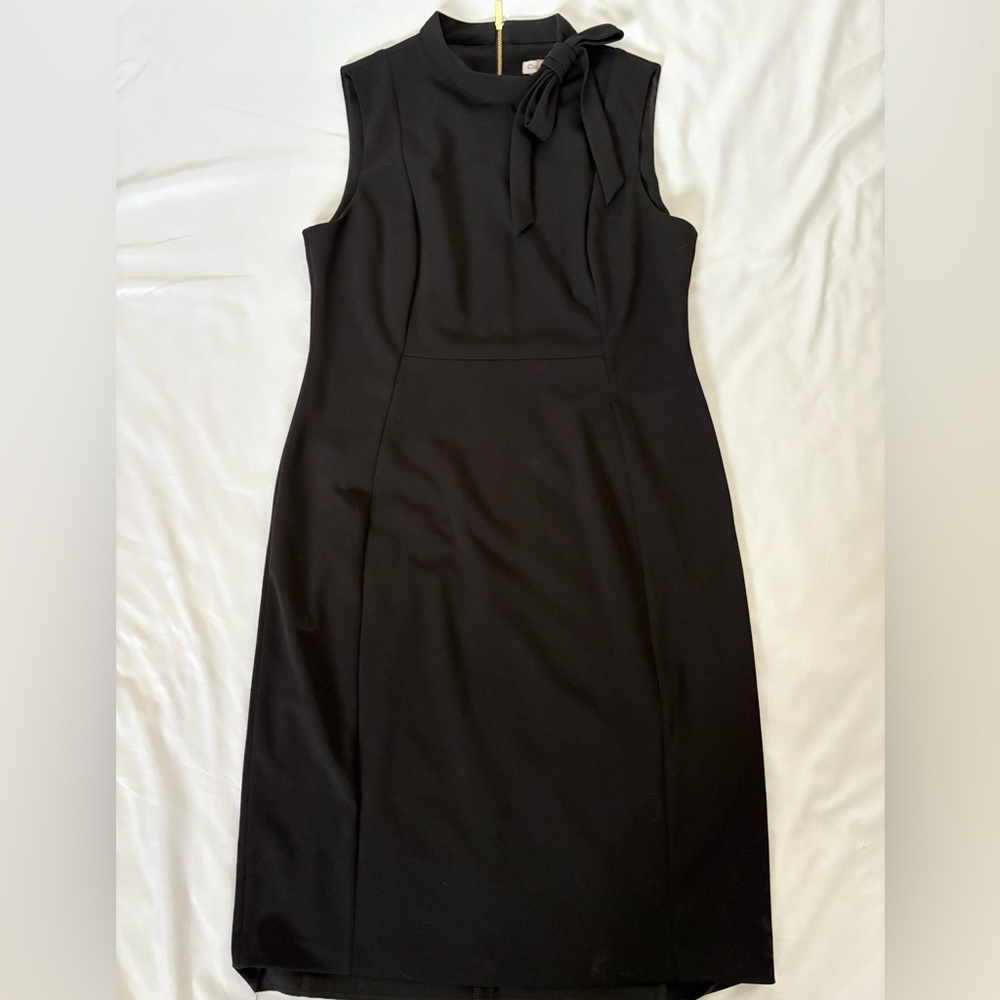 Calvin Klein Black Midi Dress with Bow Detail